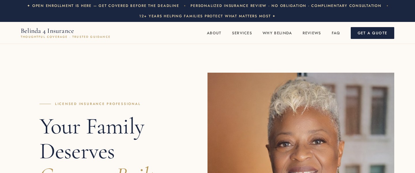 Belinda 4 Insurance — Thoughtful Coverage, Trusted Guidance